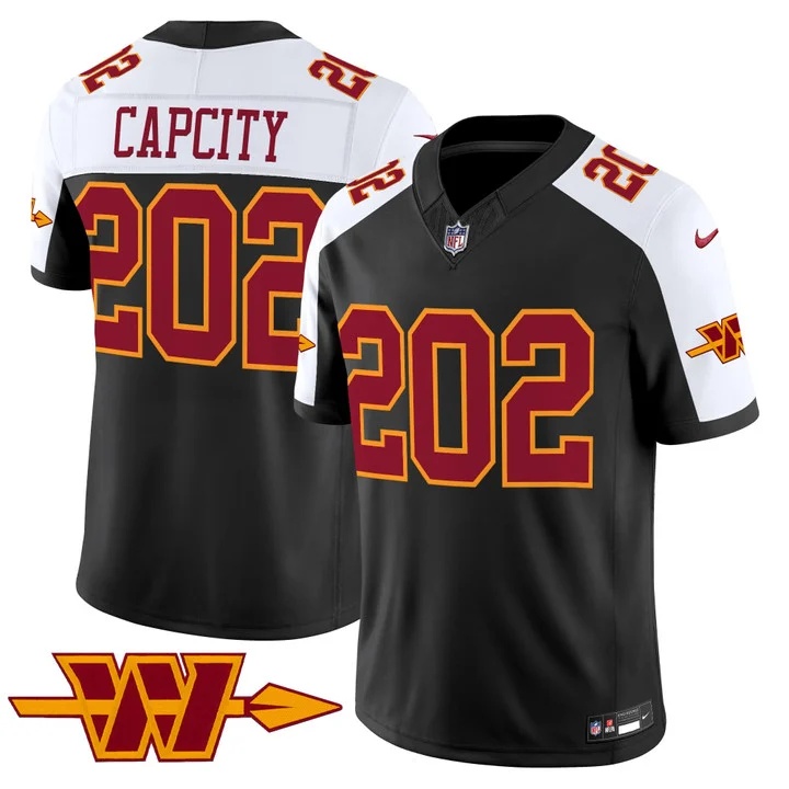 MEN'S WASHINGTON COMMANDERS THROWBACK VAPOR LIMITED JERSEY BLACK ALTERNATE#202 CAPCITY