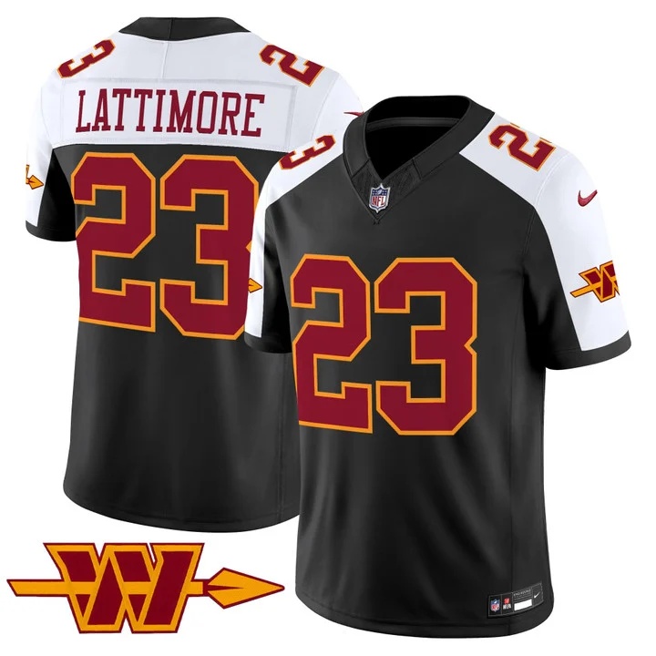 MEN'S WASHINGTON COMMANDERS THROWBACK VAPOR LIMITED JERSEY BLACK ALTERNATE#23 MARSHON LATTIMORE