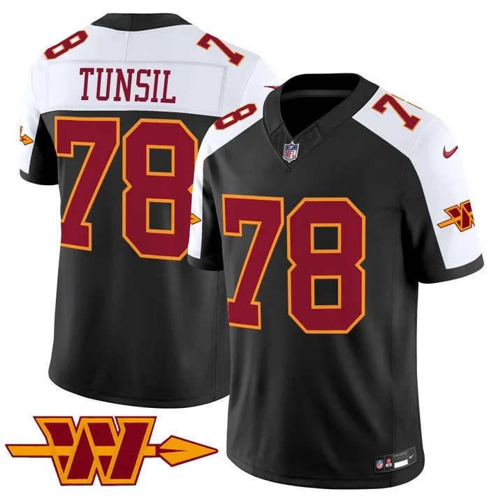 MEN'S WASHINGTON COMMANDERS THROWBACK VAPOR LIMITED JERSEY BLACK ALTERNATE#78 LAREMY TUNSIL
