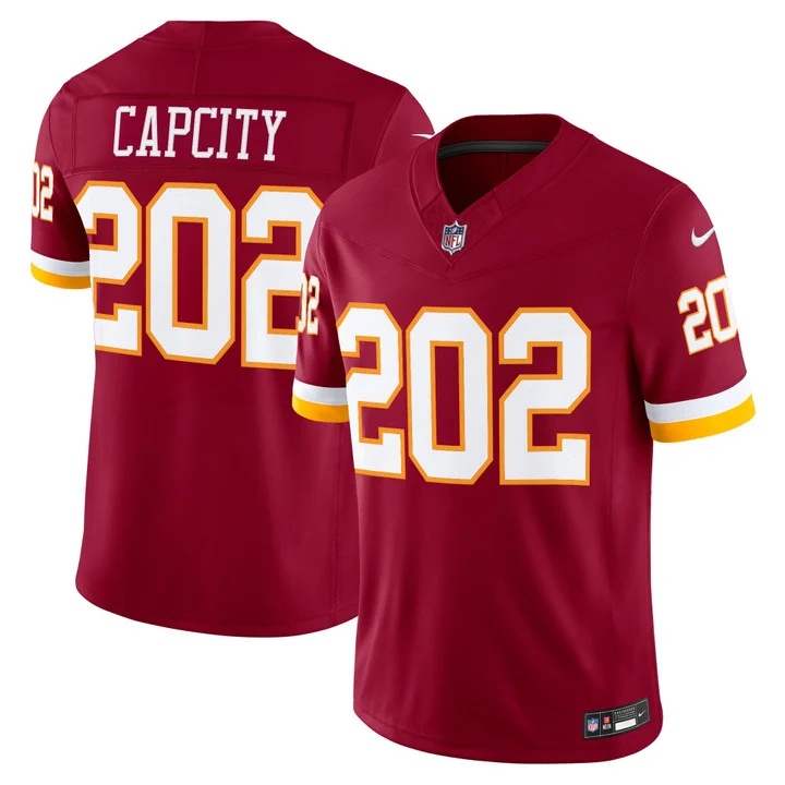 MEN'S WASHINGTON COMMANDERS THROWBACK VAPOR LIMITED JERSEY BURGUNDY#202 CAPCITY