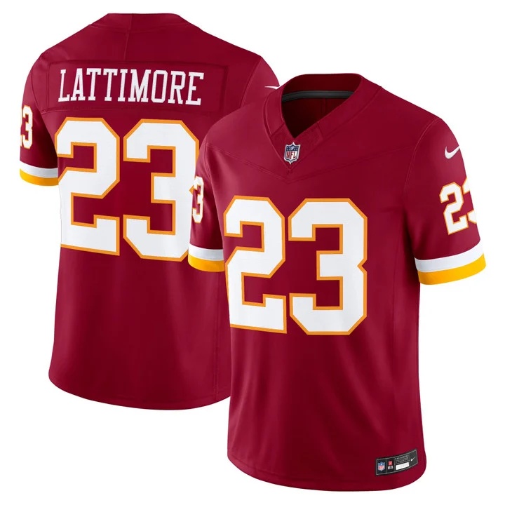 MEN'S WASHINGTON COMMANDERS THROWBACK VAPOR LIMITED JERSEY BURGUNDY#23 MARSHON LATTIMORE
