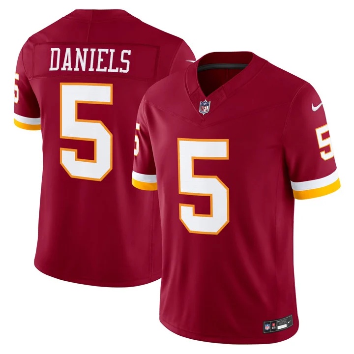 MEN'S WASHINGTON COMMANDERS THROWBACK VAPOR LIMITED JERSEY BURGUNDY#5 JAYDEN DANIELS