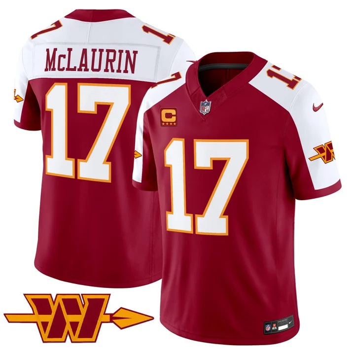 MEN'S WASHINGTON COMMANDERS THROWBACK VAPOR LIMITED JERSEY BURGUNDY ALTERNATE#17 TERRY MCLAURIN