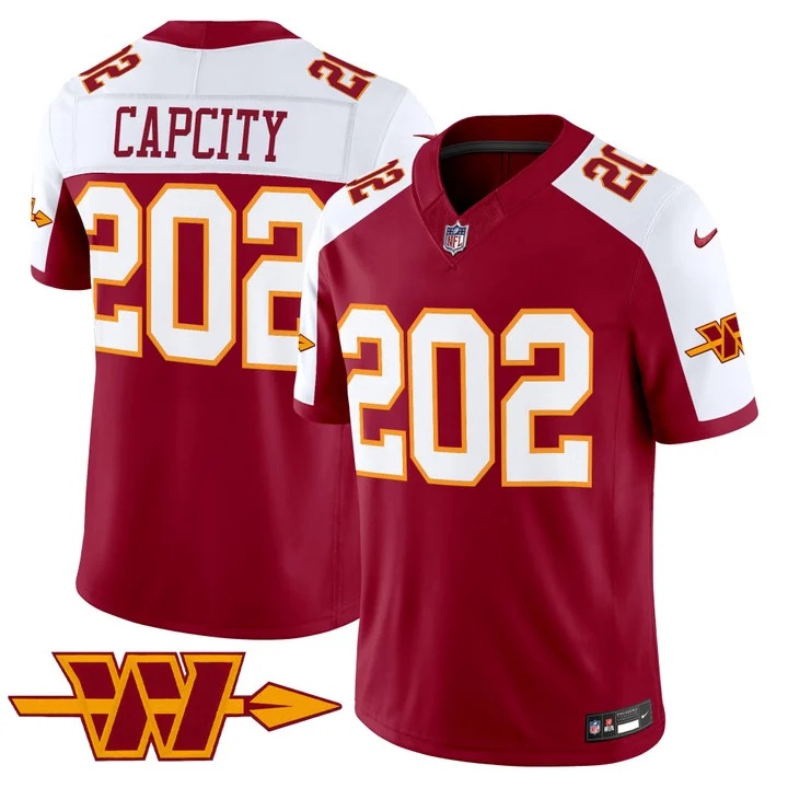 MEN'S WASHINGTON COMMANDERS THROWBACK VAPOR LIMITED JERSEY BURGUNDY ALTERNATE#202 CAPCITY