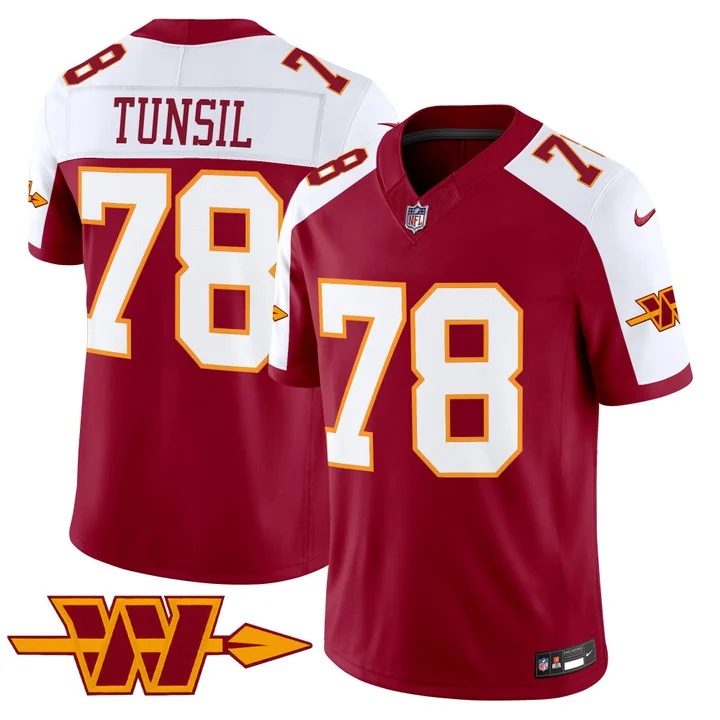 MEN'S WASHINGTON COMMANDERS THROWBACK VAPOR LIMITED JERSEY BURGUNDY ALTERNATE#78 LAREMY TUNSIL