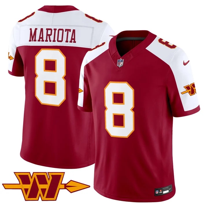 MEN'S WASHINGTON COMMANDERS THROWBACK VAPOR LIMITED JERSEY BURGUNDY ALTERNATE#8 MARCUS MARIOTA