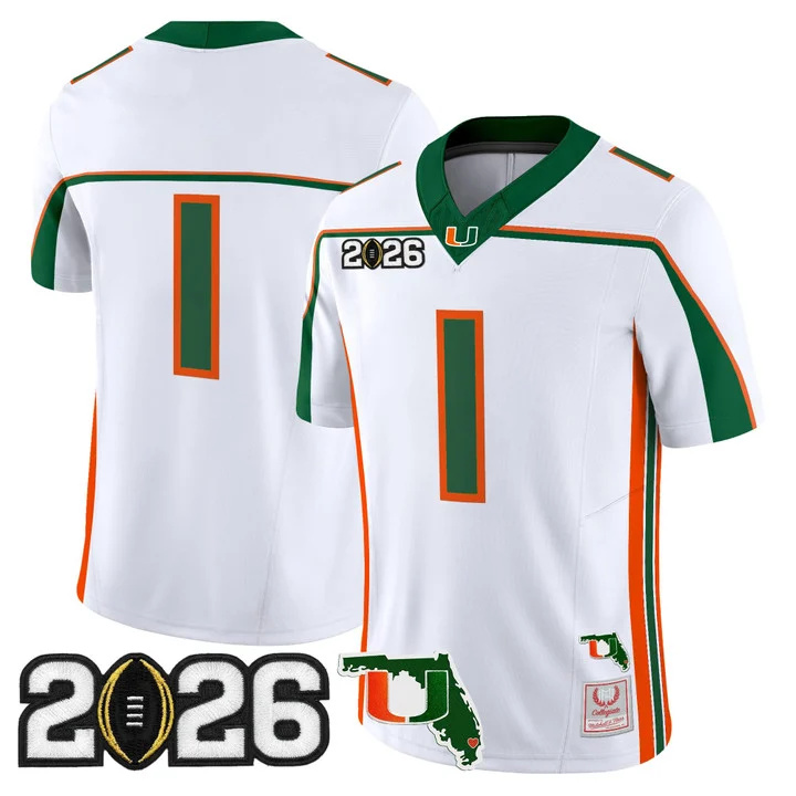 MIAMI HURRICANES THROWBACK VAPOR LIMITED JERSEY 2026 CFP FINAL & FLORIDA PATCH#1