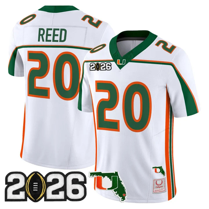 MIAMI HURRICANES THROWBACK VAPOR LIMITED JERSEY 2026 CFP FINAL & FLORIDA PATCH#20 ED REED