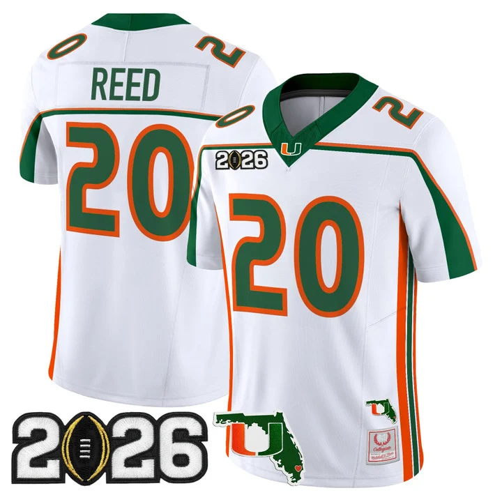 MIAMI HURRICANES THROWBACK VAPOR LIMITED JERSEY 2026 CFP FINAL & FLORIDA PATCH#20 ED REED