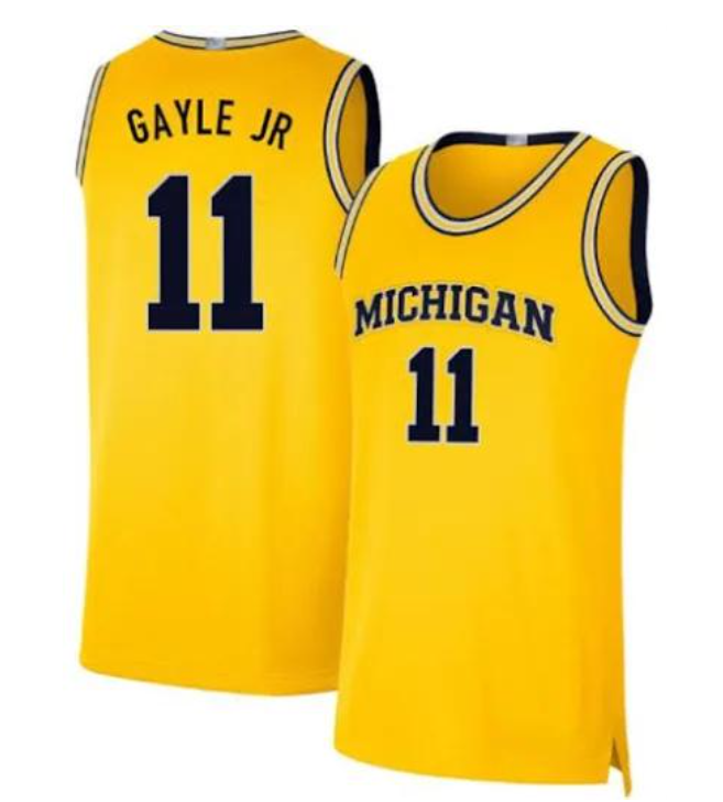 MICHIGAN WOLVERINES 11 GAYLE JR BASKETBALL JERSEY