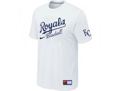 MLB Kansas City Royals White NEW Short Sleeve Practice T-Shirt