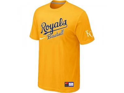 MLB Kansas City Royals Yellow NEW Short Sleeve Practice T-Shirt