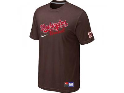 MLB Washington Nationals Brown NEW Short Sleeve Practice T-Shirt