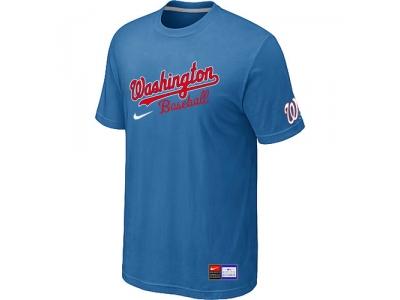 MLB Washington Nationals light Blue NEW Short Sleeve Practice T-Shirt