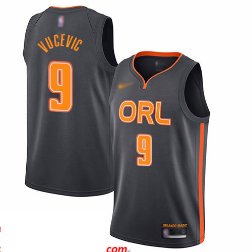 Magic #9 Nikola Vucevic Charcoal Basketball Swingman City Edition 2019 20 Jersey