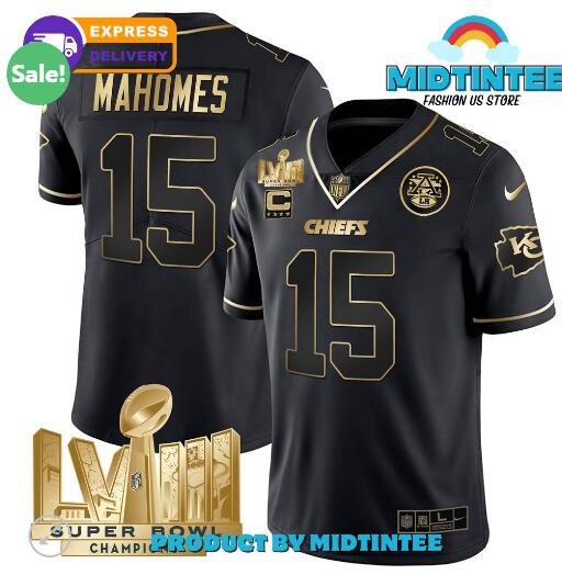 Mahomes Kansas City Chiefs LVIII Super Bowl Champions Black NFL Jersey
