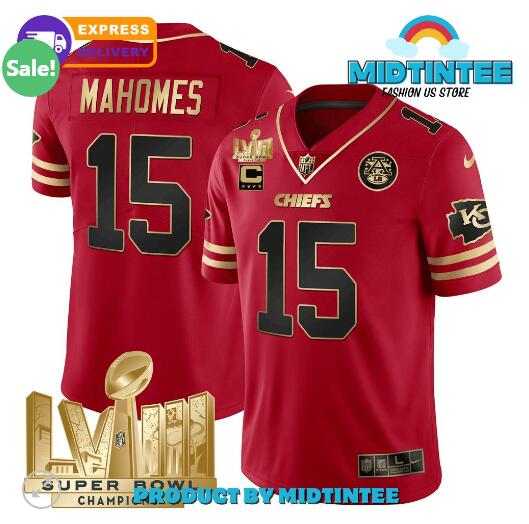 Mahomes Kansas City Chiefs LVIII Super Bowl Champions Red NFL Jersey