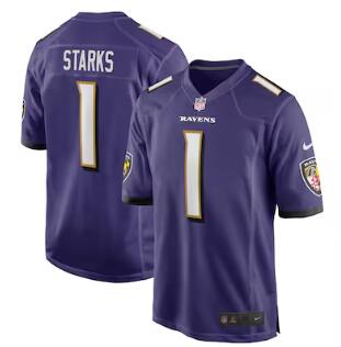 Malaki Starks Baltimore Ravens Nike 2025 NFL Draft First Round Pick Game Jersey - Purple