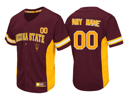 Male Arizona State Sun Devils Cardinal Custom Baseball Jerseys