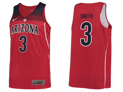 Male Arizona Wildcats Red Dylan Smith College Basketball Jersey