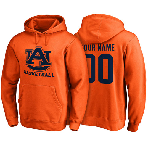 Male Auburn Tigers Orange Custom Name And Number Basketball Hoodie