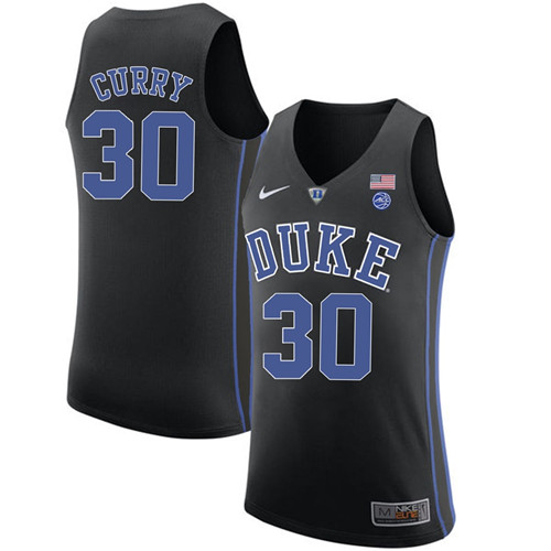 Male Duke Blue Devils Black Seth Curry College Basketball Performance Jersey