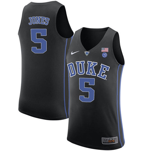 Male Duke Blue Devils Black Tyus Jones College Basketball Performance Jersey