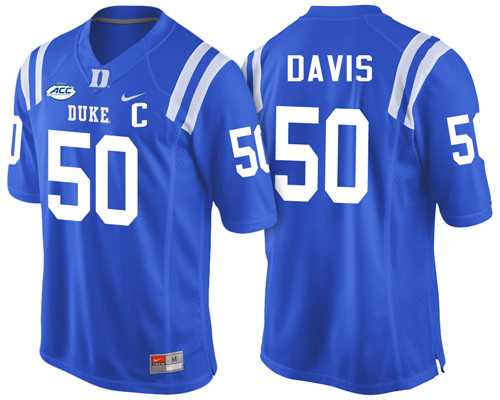 Male Duke Blue Devils Royal Austin Davis NCAA Football Jersey