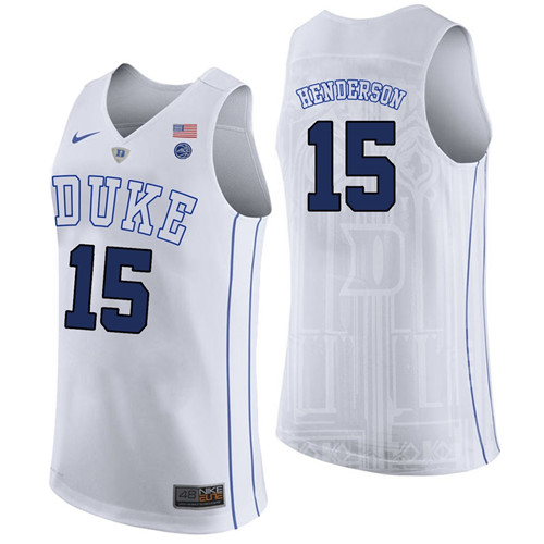 Male Duke Blue Devils White Gerald Henderson College Basketball Performance Jersey