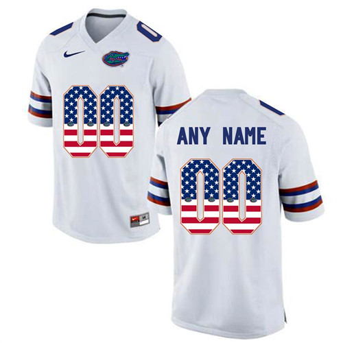 Male Florida Gators White Custom College Football Limited Jersey