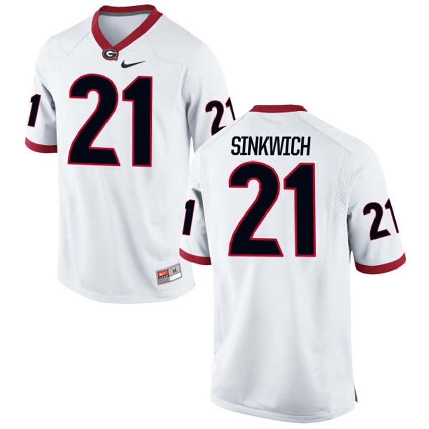Male Georgia Bulldogs White Frank Sinkwich NCAA Alumni Football Game Jersey