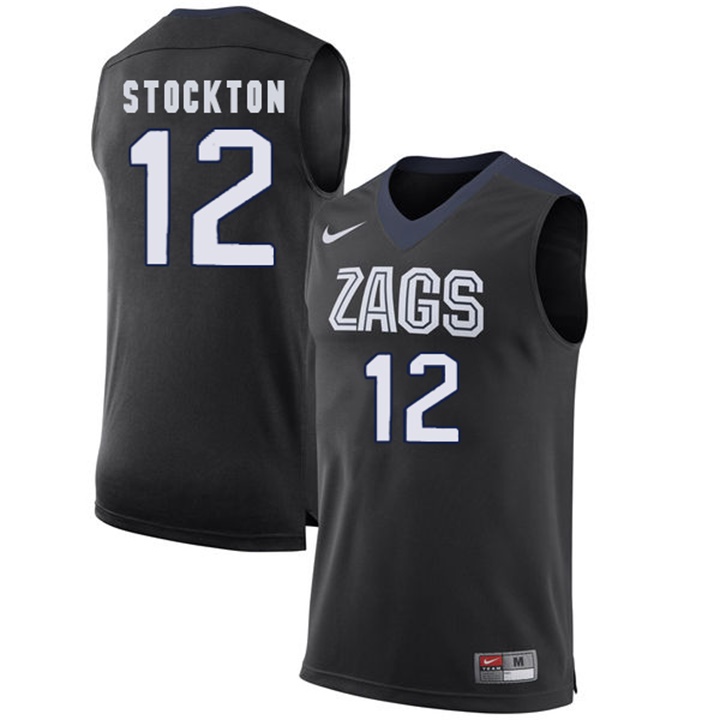Male Gonzaga Bulldogs Black David Stockton College Basketball Jersey