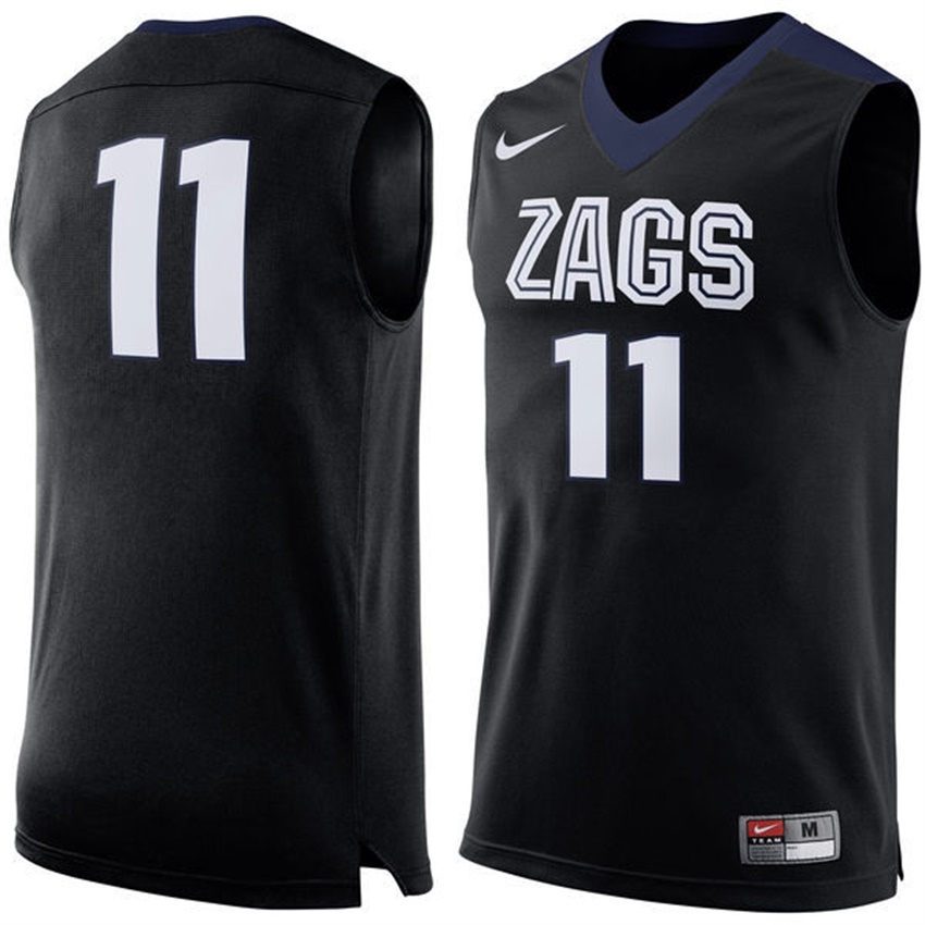 Male Gonzaga Bulldogs Black NCAA Basketball Premier Tank Top Jersey