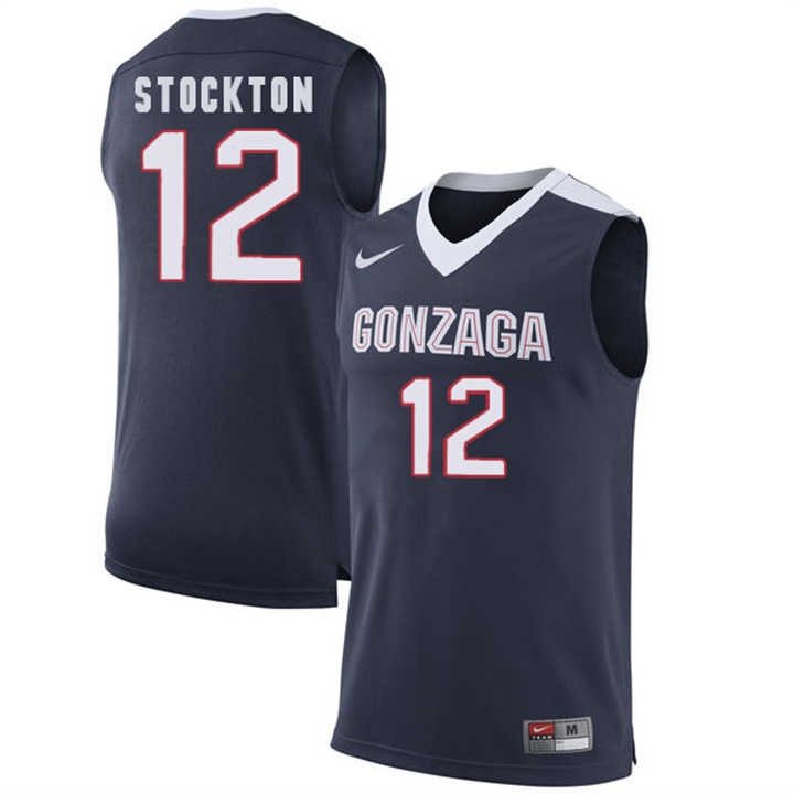 Male Gonzaga Bulldogs Navy David Stockton College Basketball Jersey