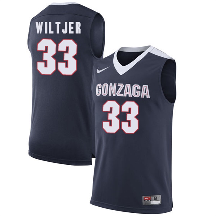 Male Gonzaga Bulldogs Navy Kyle Wiltjer College Basketball Jersey
