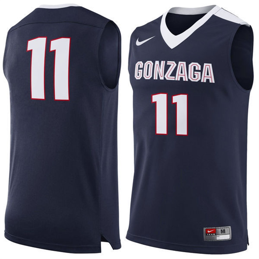 Male Gonzaga Bulldogs Navy NCAA Basketball Premier Tank Top Jersey