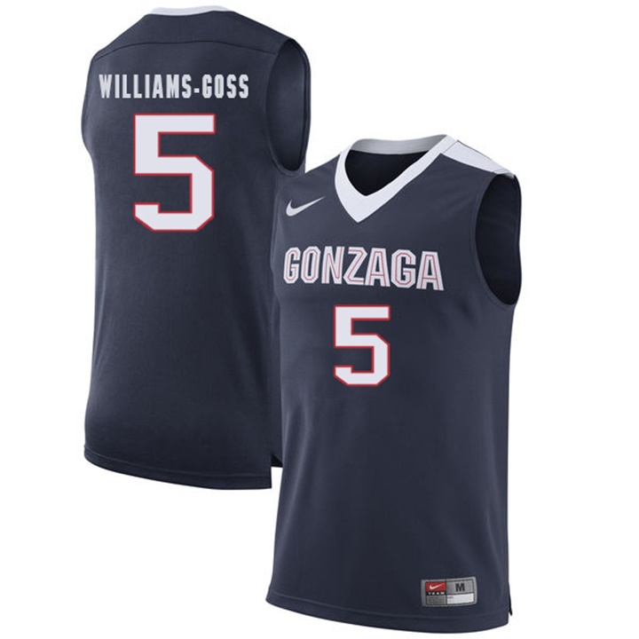 Male Gonzaga Bulldogs Navy Nigel Williams-Goss College Basketball Jersey