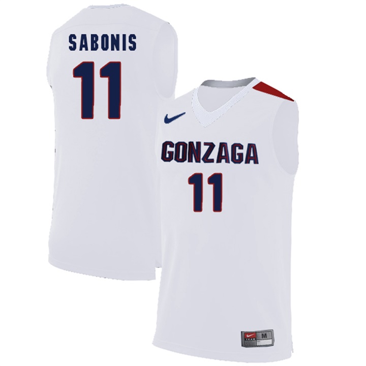 Male Gonzaga Bulldogs White Domantas Sabonis College Basketball Jersey