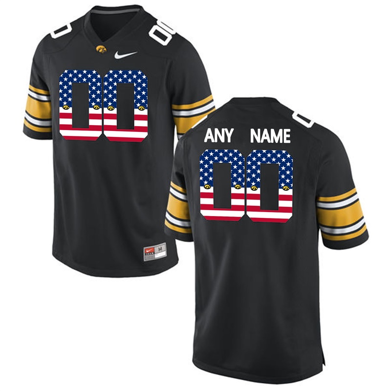 Male Iowa Hawkeyes Black Custom College Football Limited Jersey