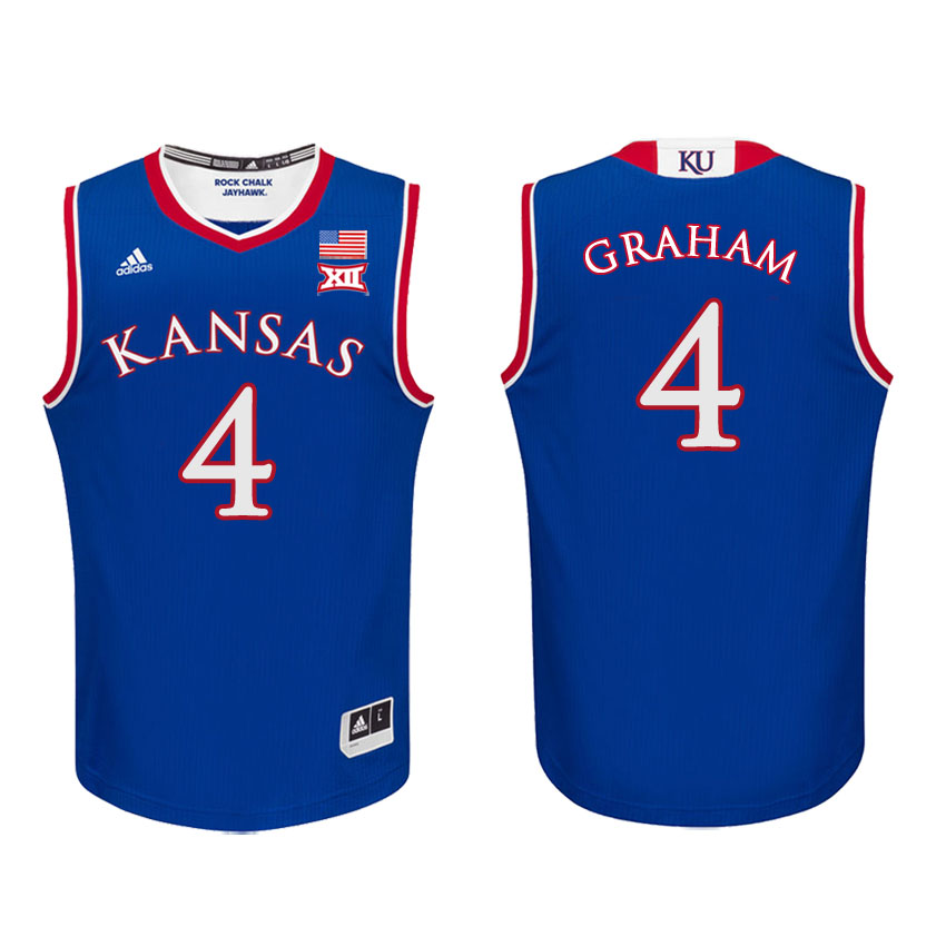 Male Kansas Jayhawks Royal Devonte' Graham College Basketball Jersey