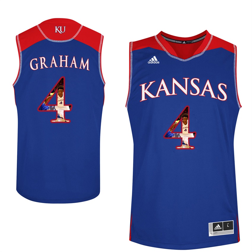 Male Kansas Jayhawks Royal Devonte' Graham College Basketball Portrait Jersey