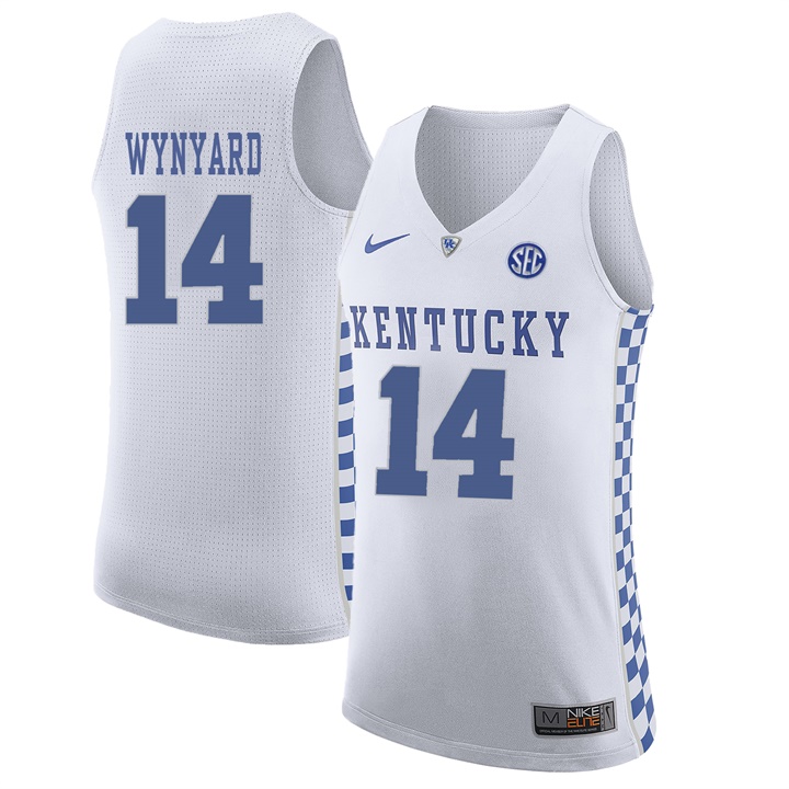 Male Kentucky Wildcats White Tai Wynyard NCAA Basketball Jersey