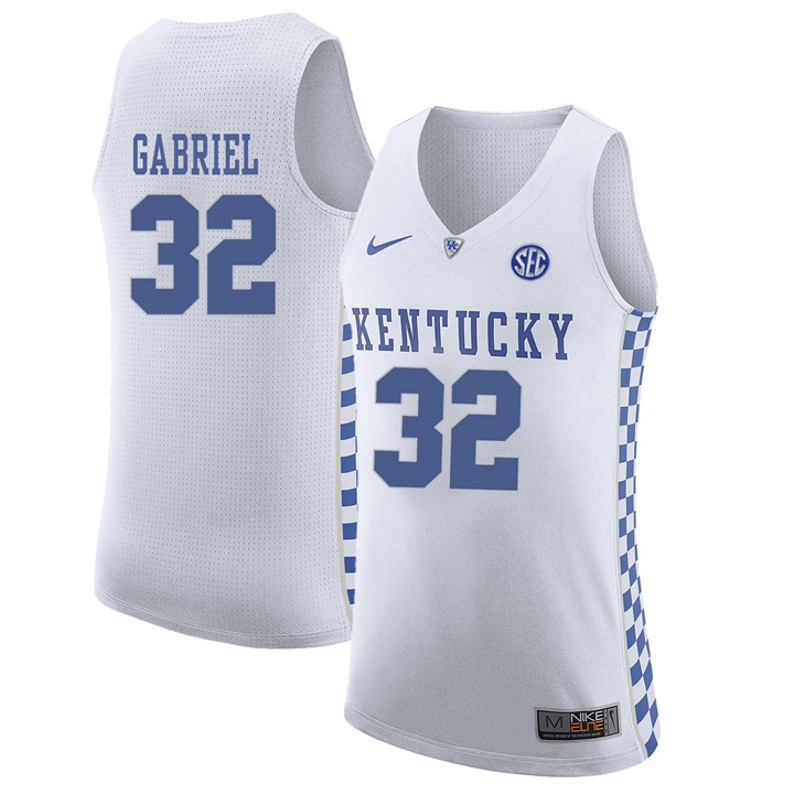 Male Kentucky Wildcats White Wenyen Gabriel NCAA Basketball Jersey