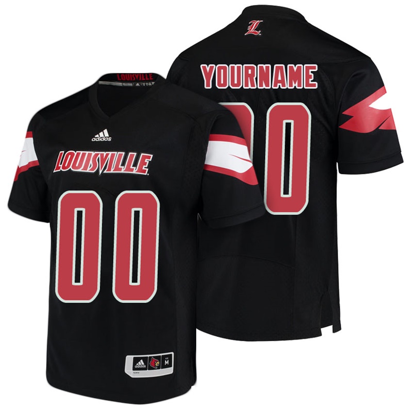 Male Louisville Cardinals Black College Football Custom Jersey