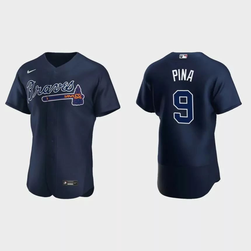 Manny Pina Atlanta Braves Authentic Jersey – Navy