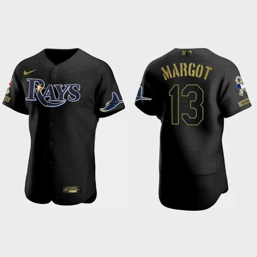 Manuel Margot Tampa Bay Rays 2021 Salute to Service Jersey – All Black