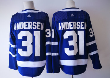 Maple Leafs 31 Frederik Andersen Blue Adidas Jersey