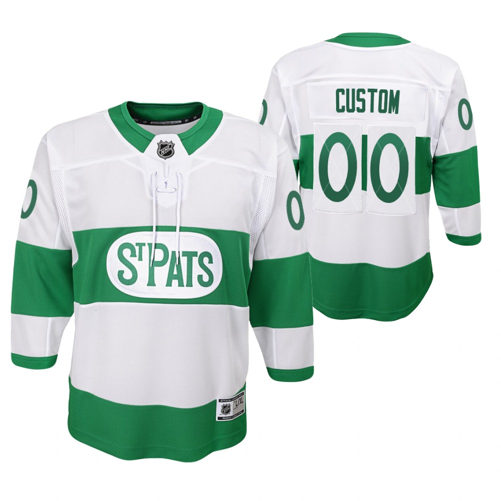Maple Leafs Custom 2021 St. Pats Jersey Youth Throwback