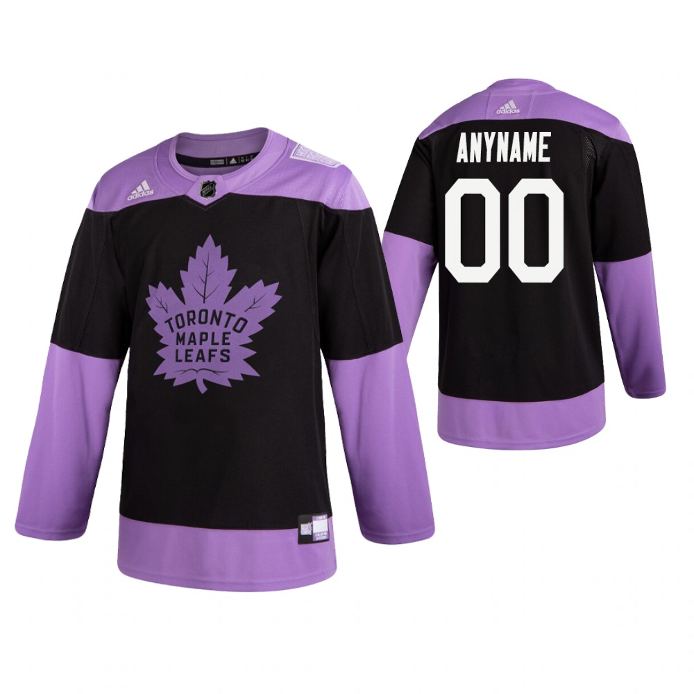 Maple Leafs Custom Black Practice Hockey Fights Cancer Jersey