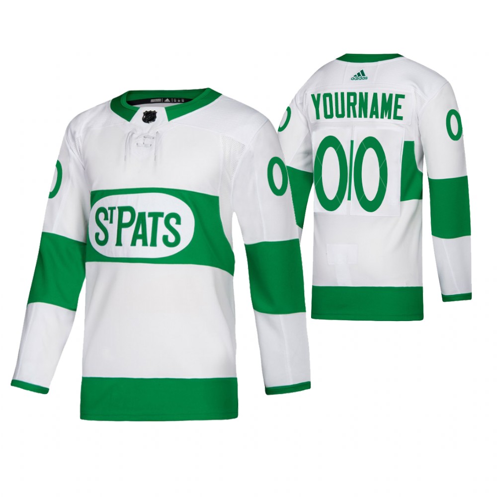 Maple Leafs Custom White Adidas Authentic Player Road Jersey